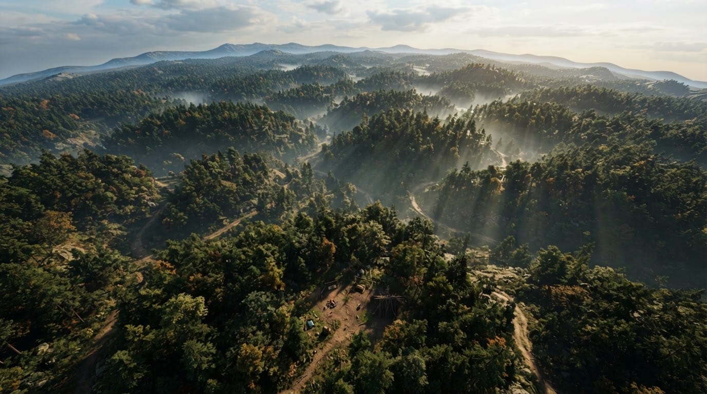 Floresta esférica sem fim