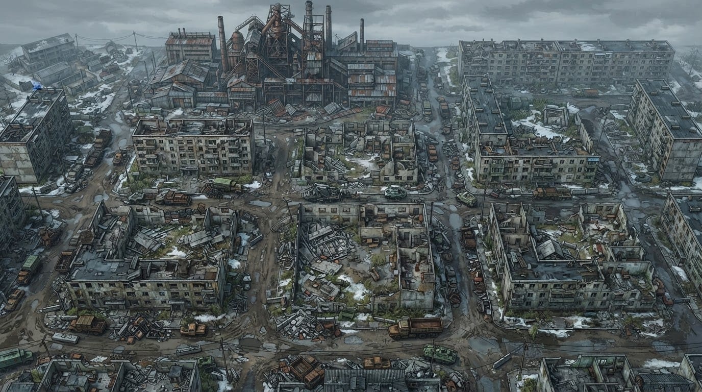 Abandoned Soviet border town