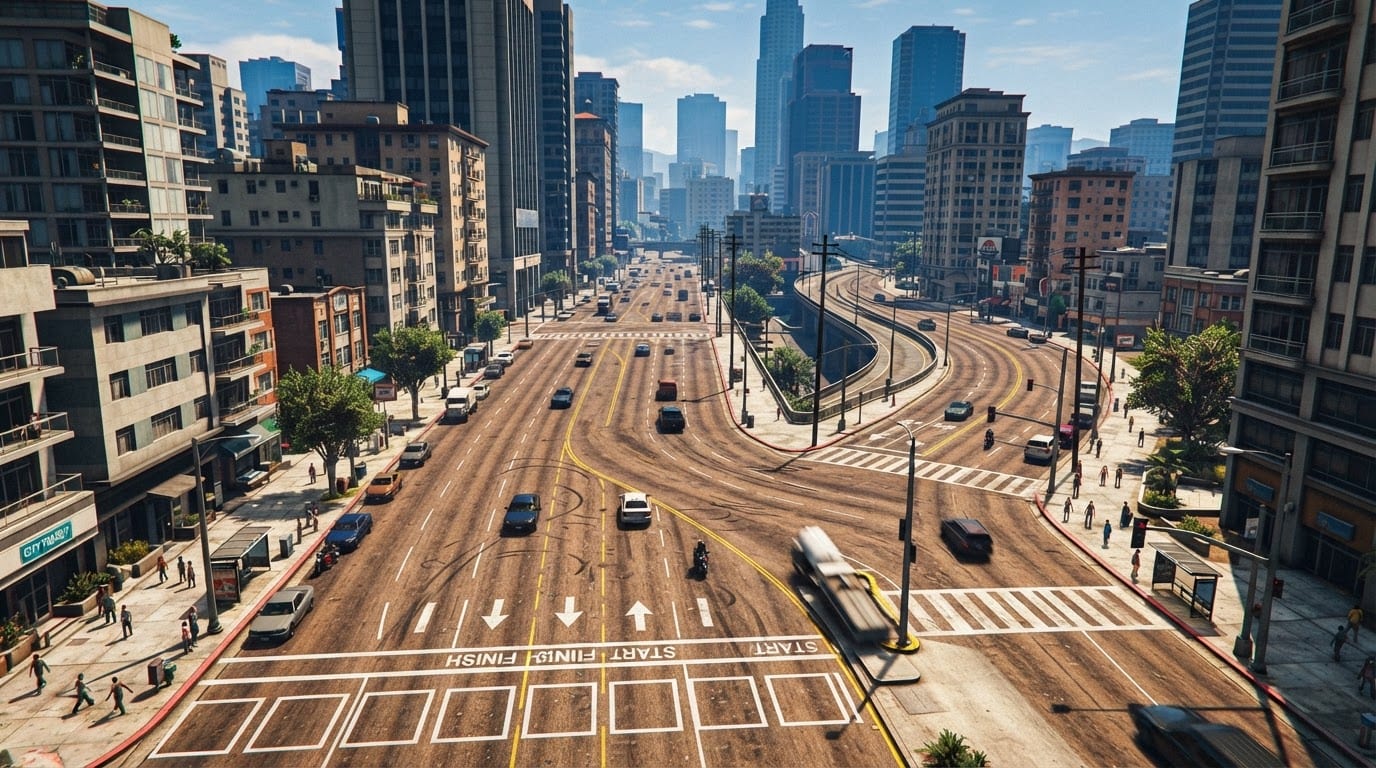Avenida larga do centro