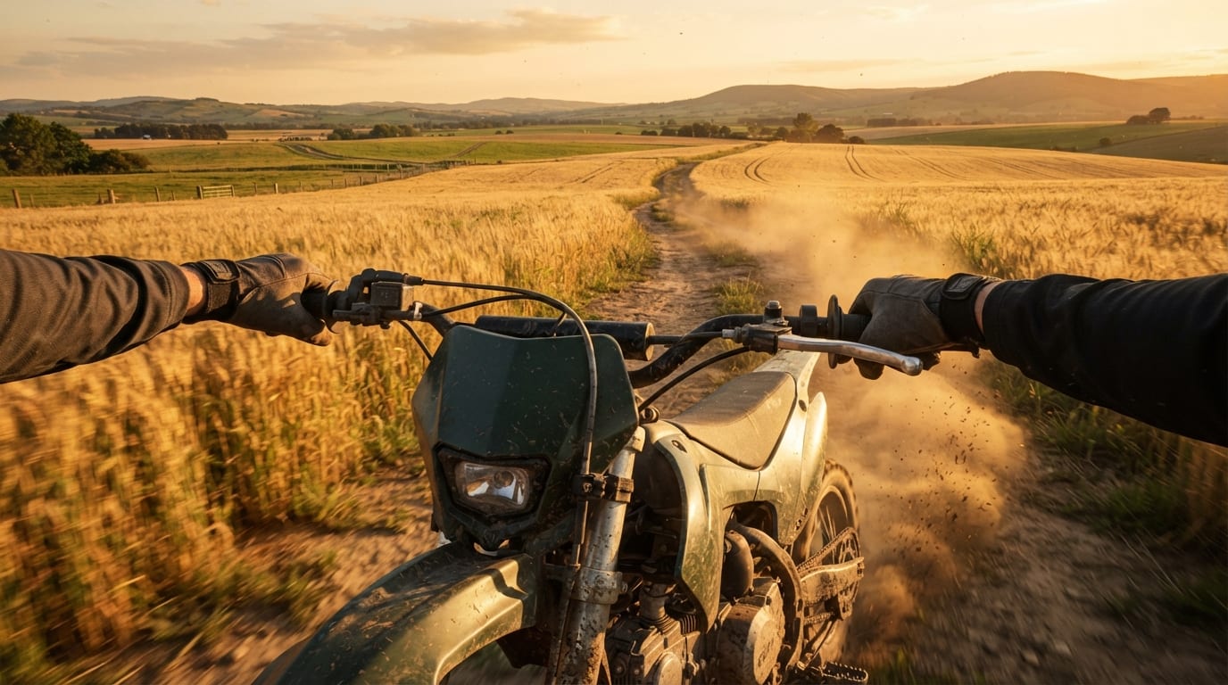 Race across open farmland