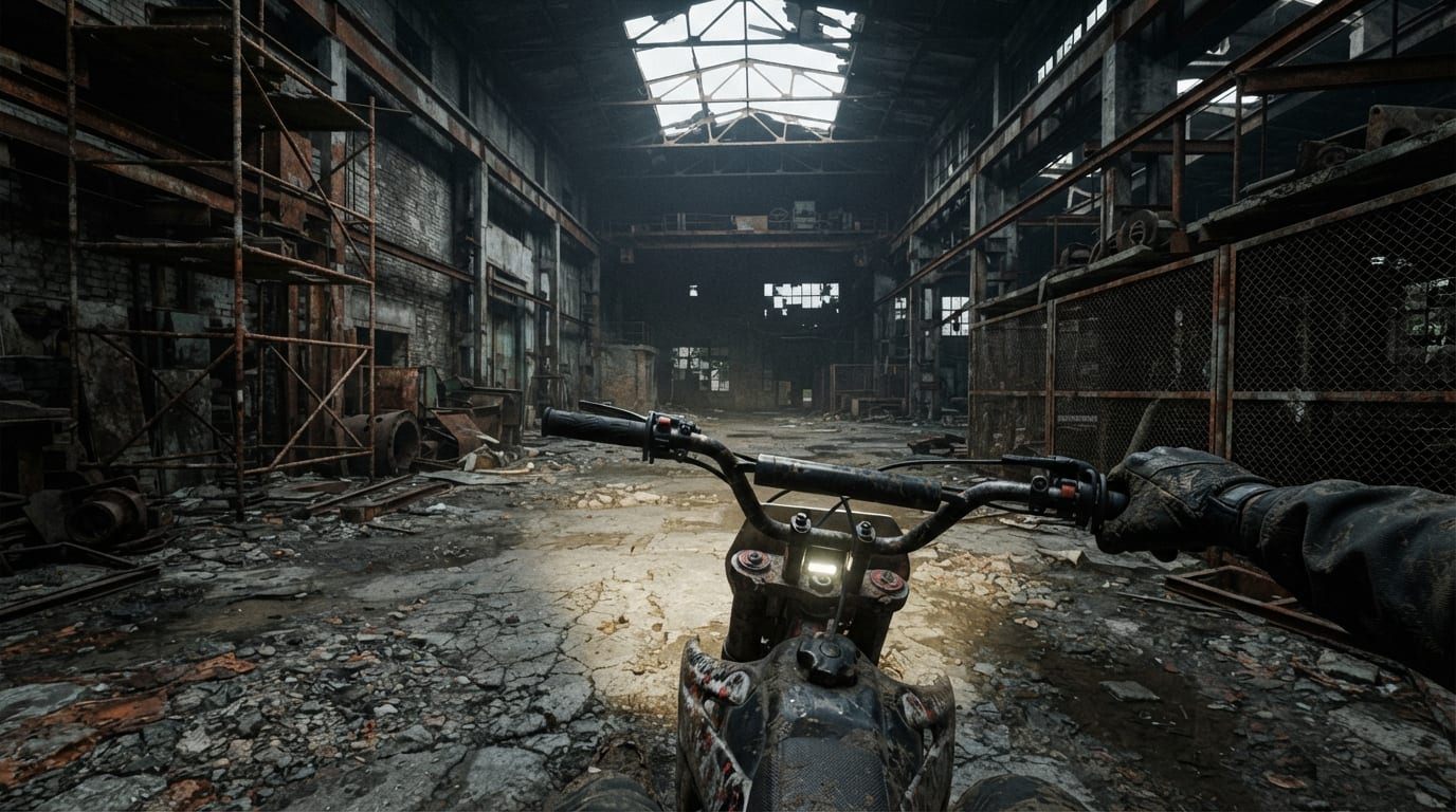 Explore a sprawling industrial zone