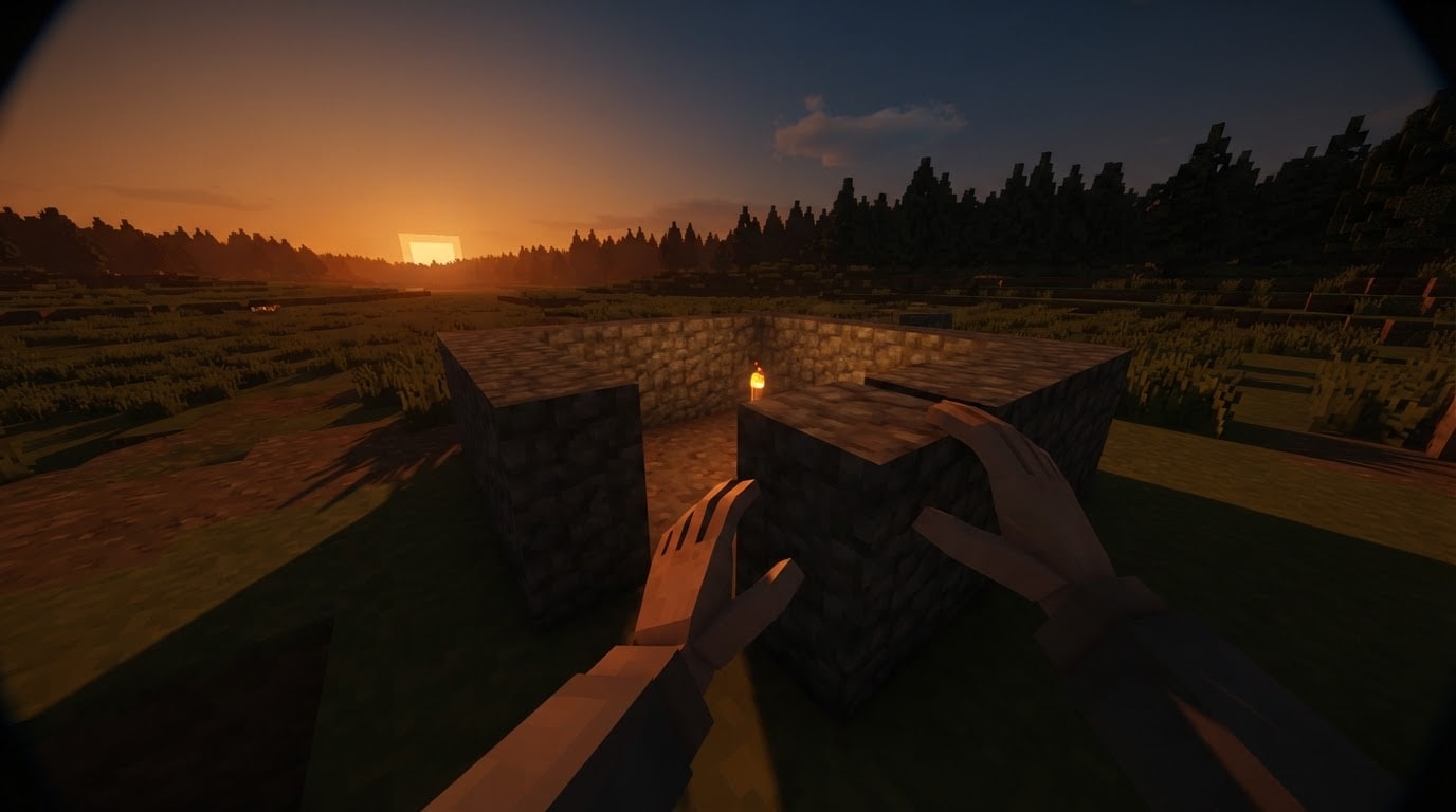 Construir abrigo antes do anoitecer