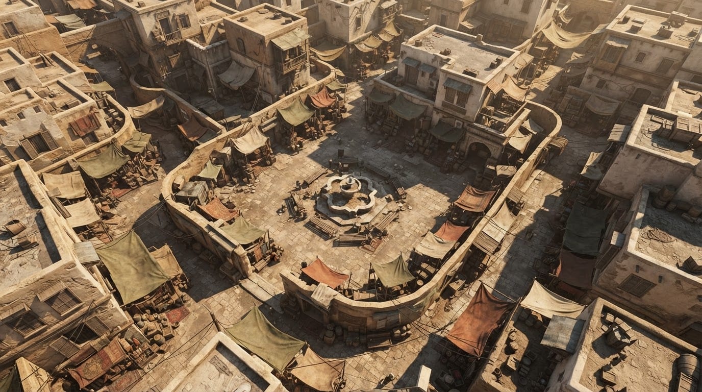 Dense Middle Eastern bazaar