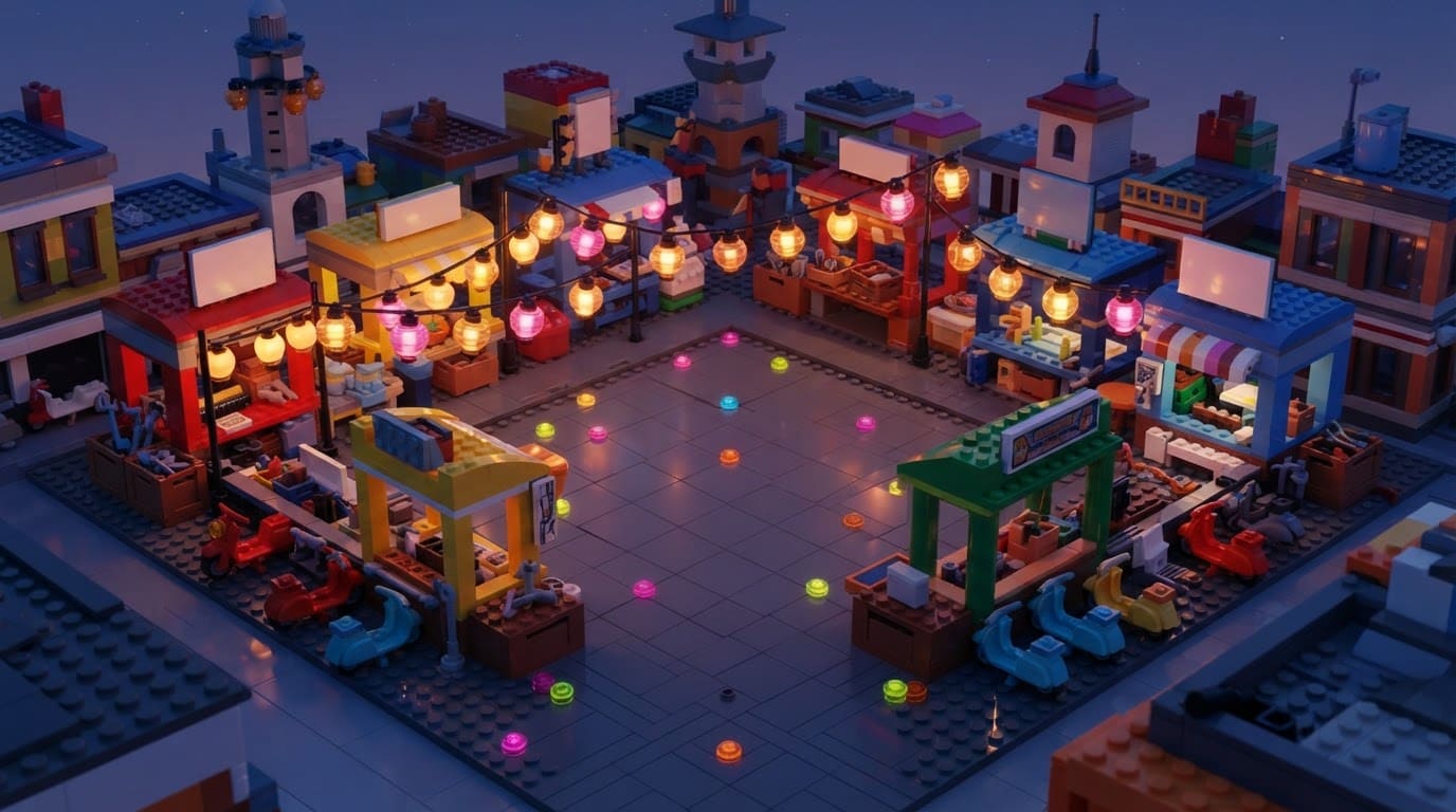 Night market plaza