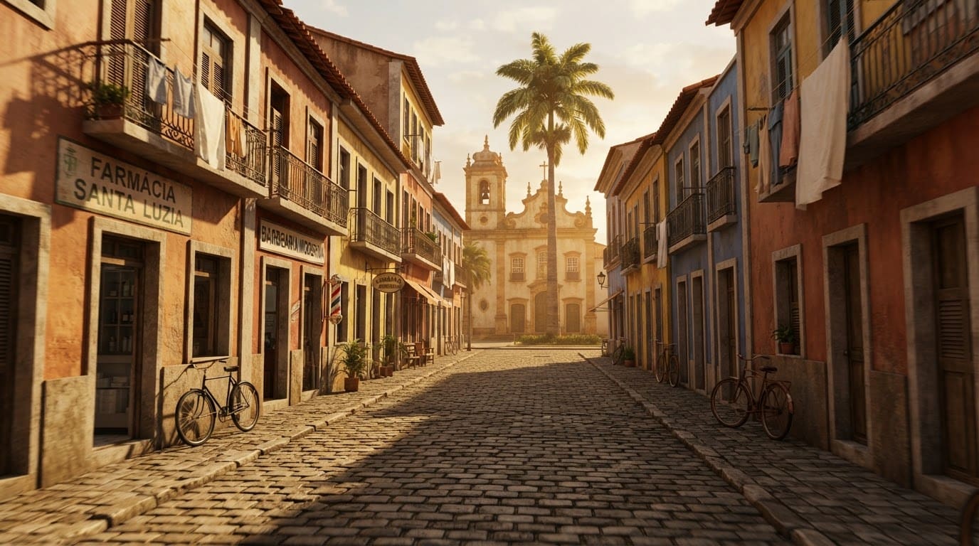 Rua colonial de cidade brasileira