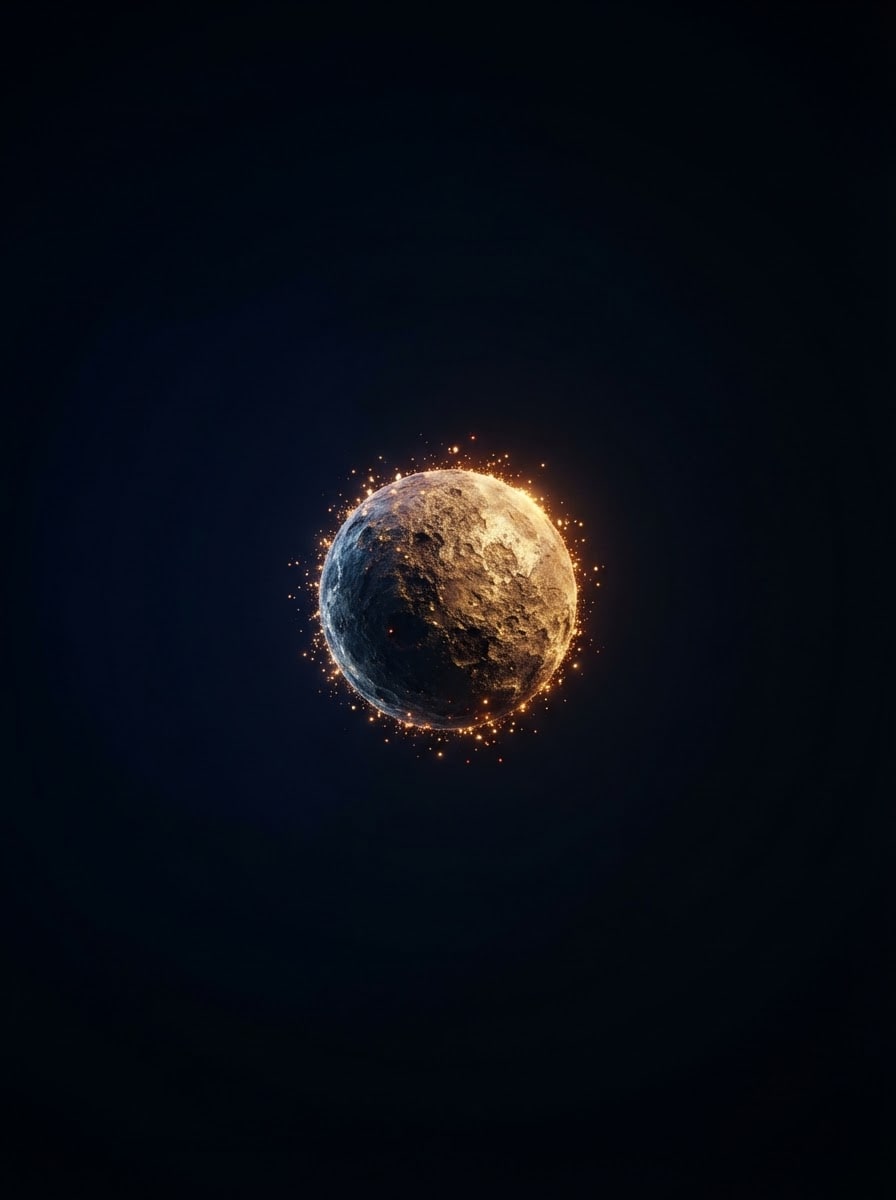 A glowing dust mote