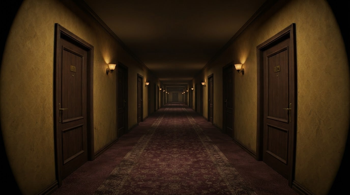 The hotel corridor