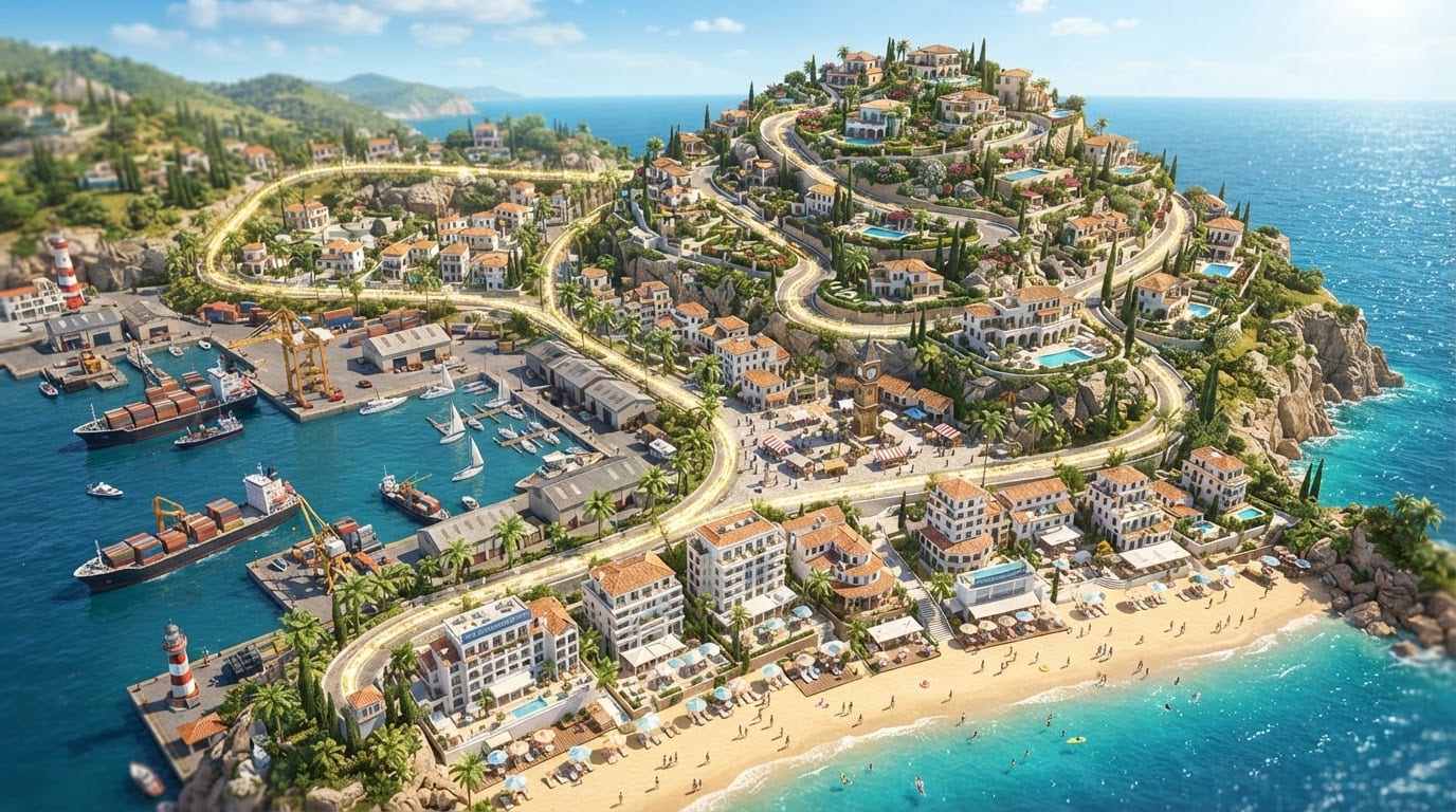 Sunny Coastal Resort Town