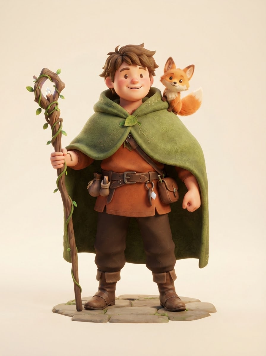 Cozy ranger with a fox companion