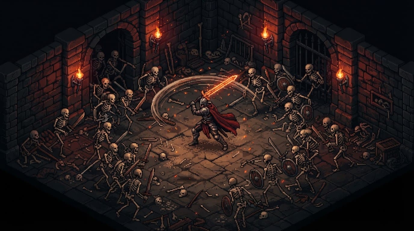 Massacrar hordas de esqueletos