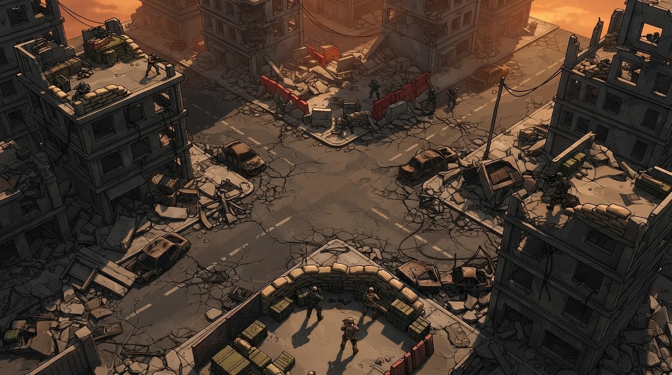 Bombed downtown district