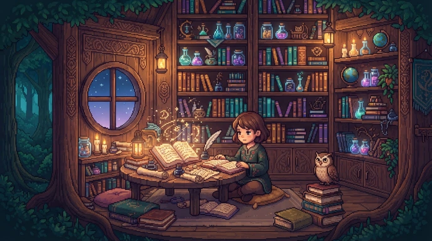 Study in the cozy library