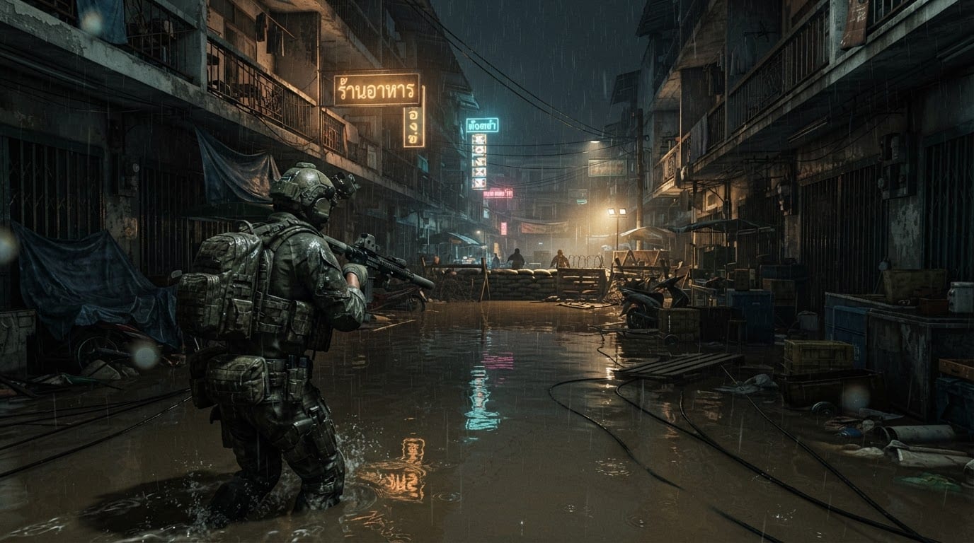 Flooded Bangkok Back Streets