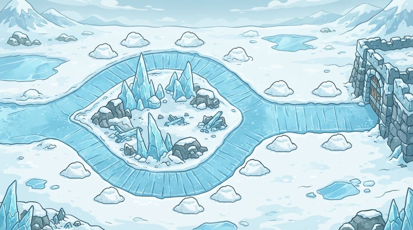 Frozen tundra ice bridge