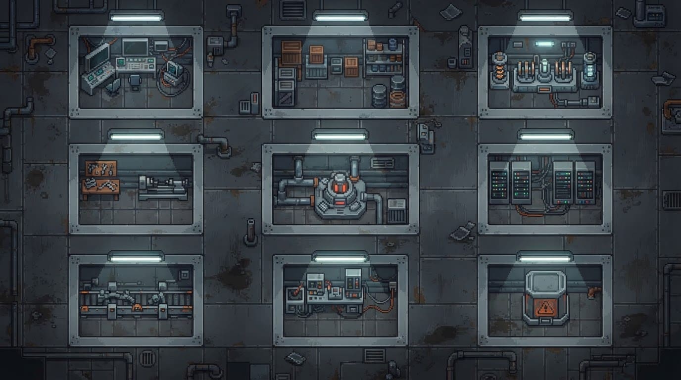 A metal factory floor