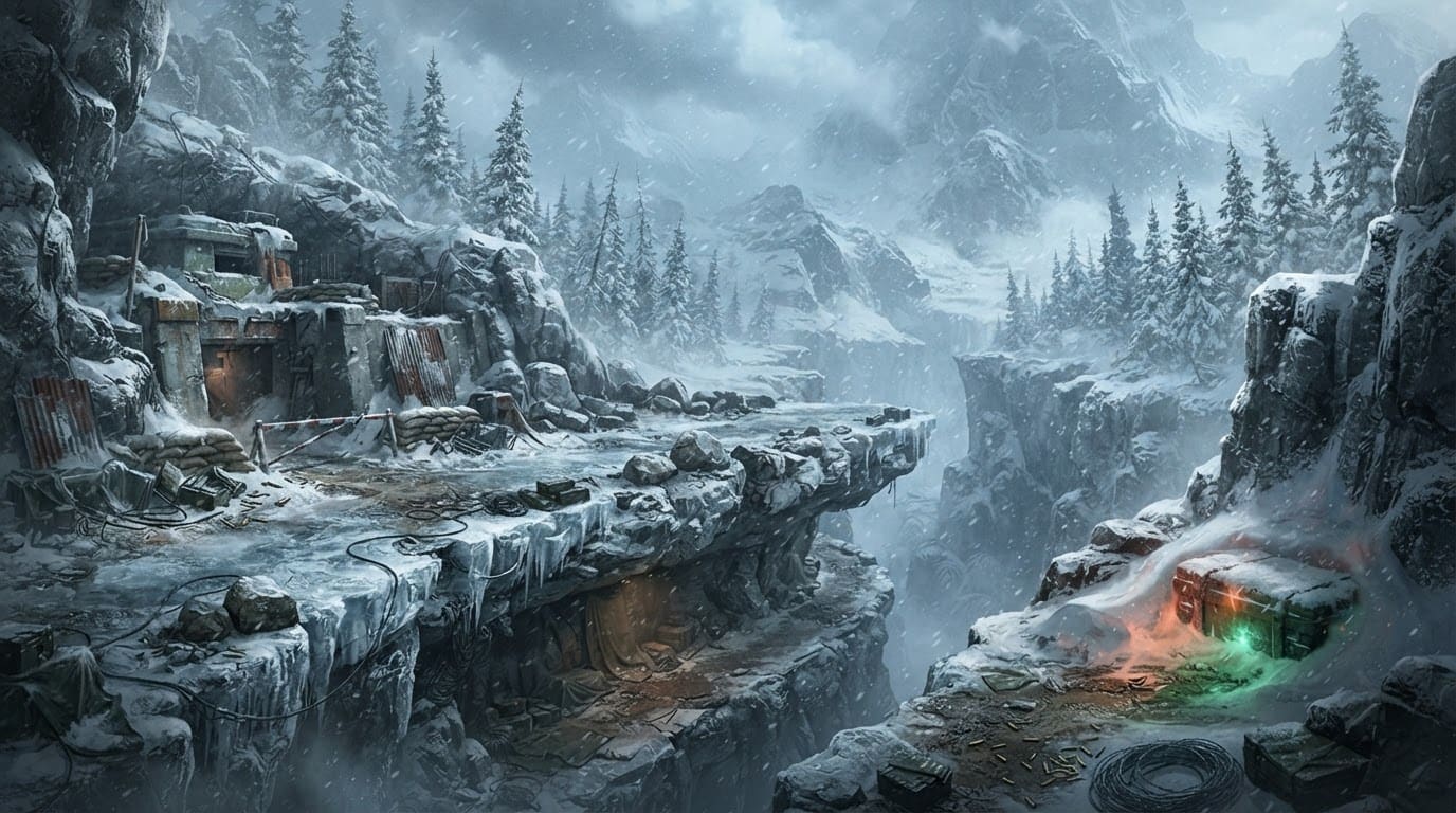 Snowbound Mountain Pass