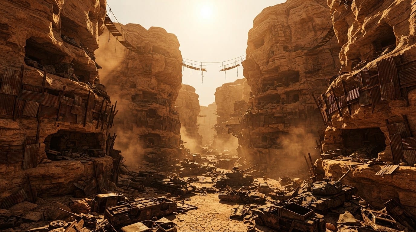 Scorched desert canyon