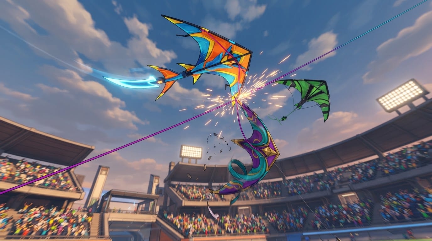 Cut rival strings mid-flight