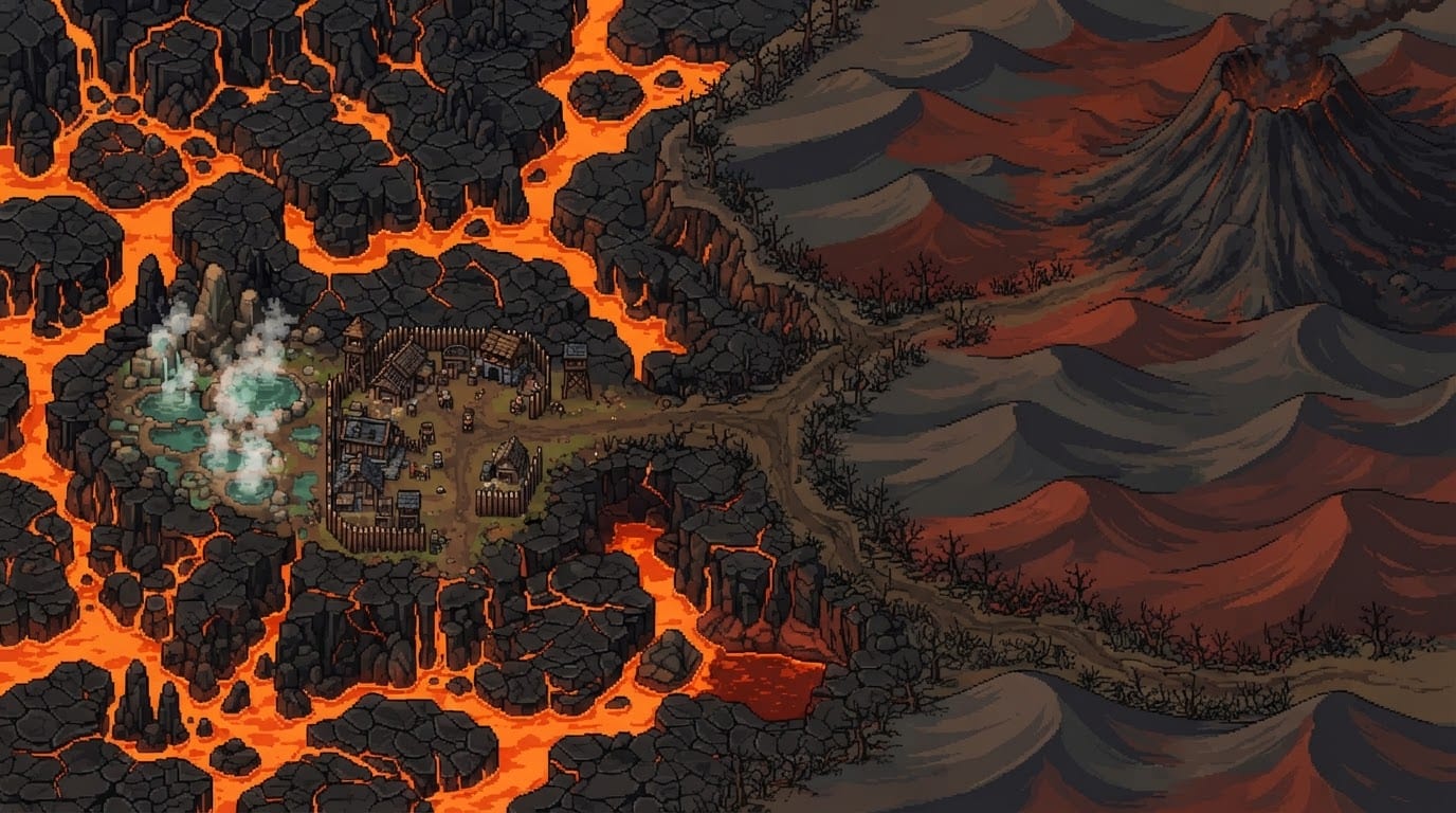 Volcanic badlands and ash deserts