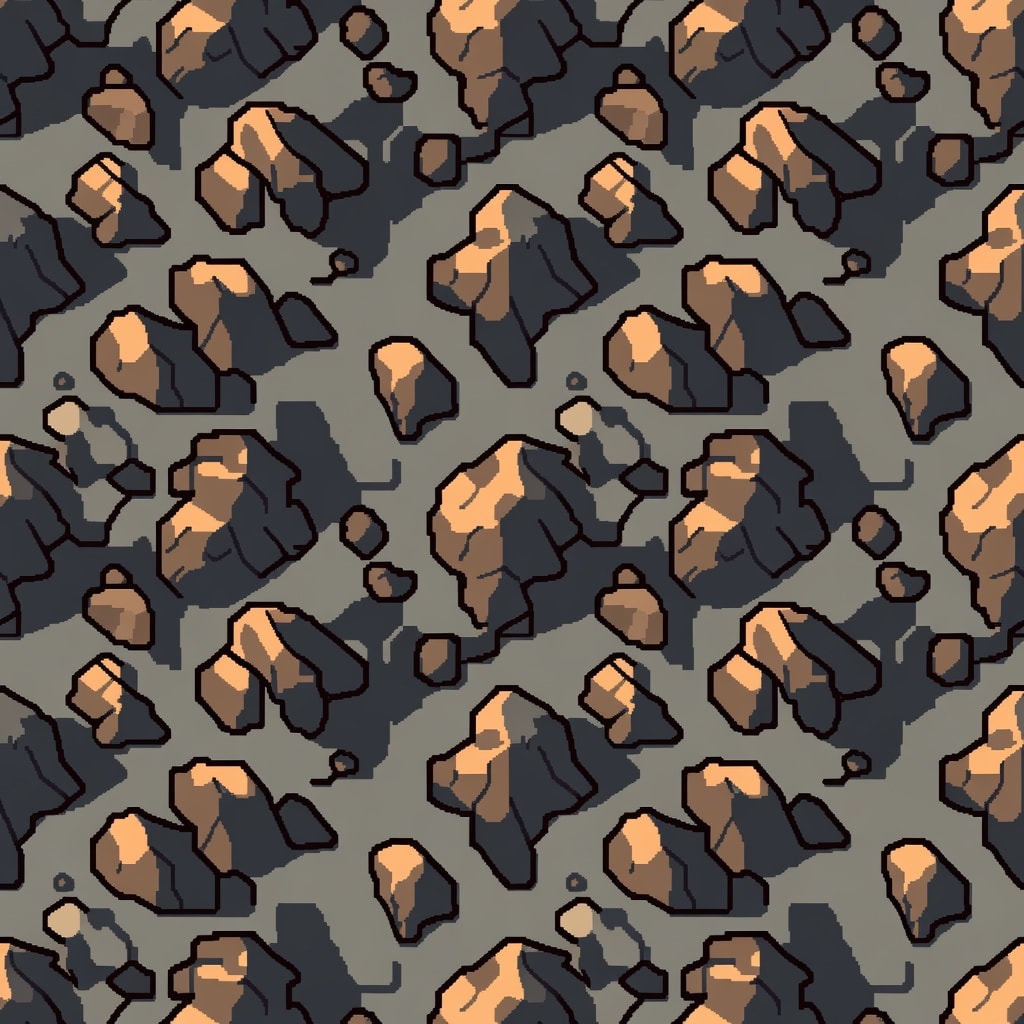 Mountain rocky ridges seamless pixel tile
