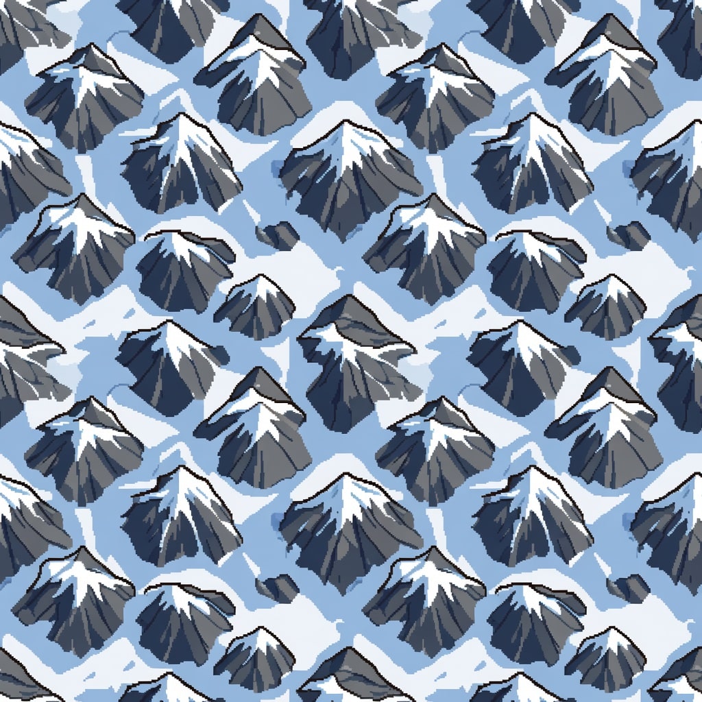 Snow peaks seamless pixel tile