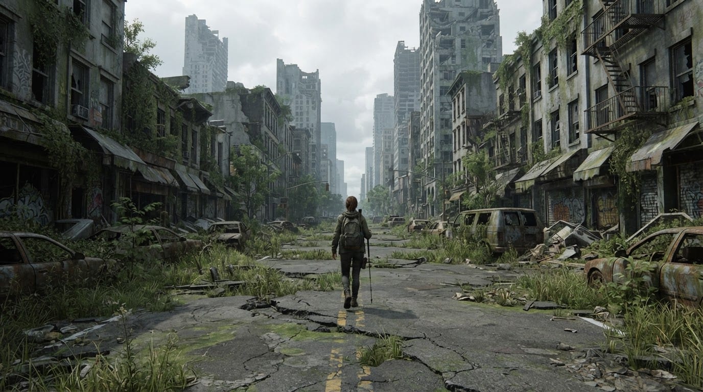 Roam overgrown city streets