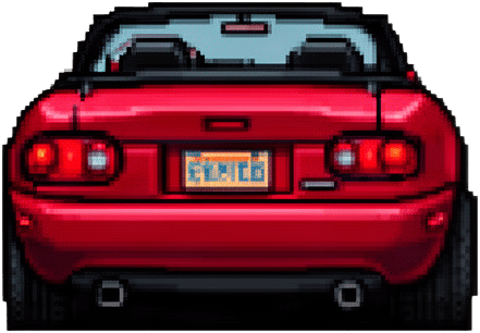 Red MX5 Rear View