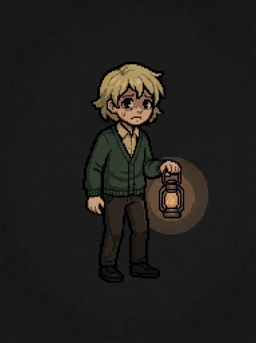 Quiet student with lantern