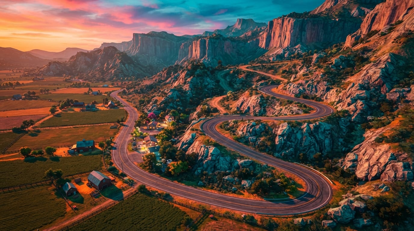 Mountain and countryside roads