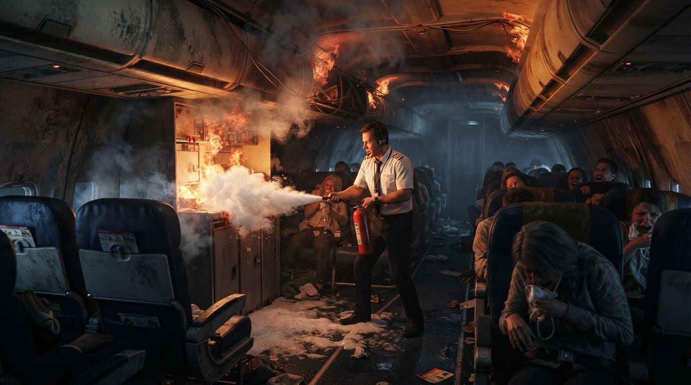 Fight a spreading cabin fire