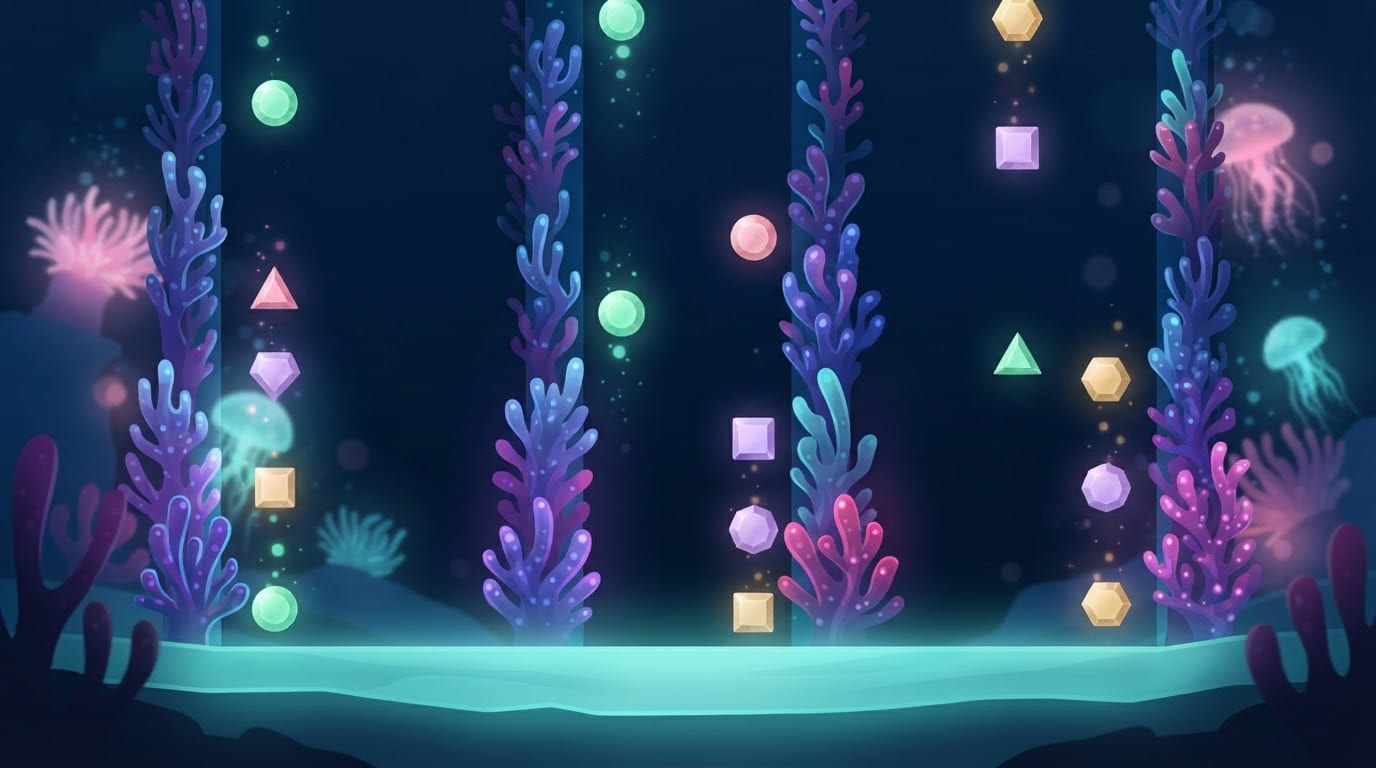 Deep underwater bioluminescent reef