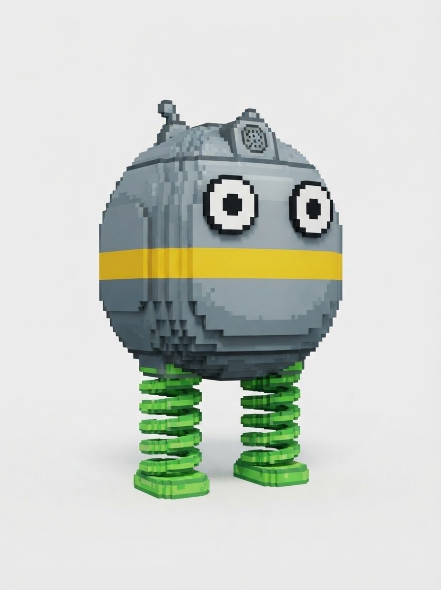 Robot bolita con resortes en pies