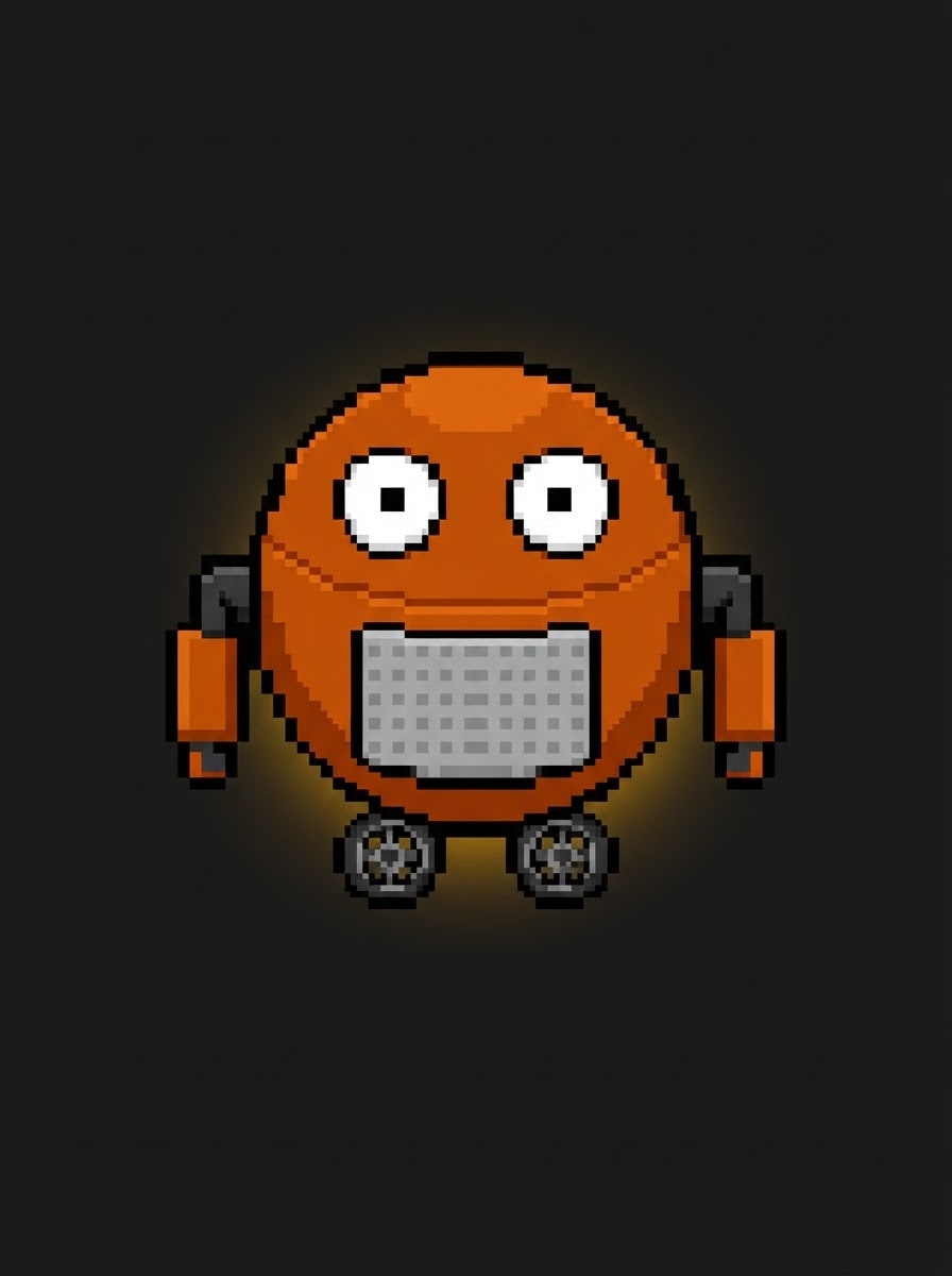 Round orange robot