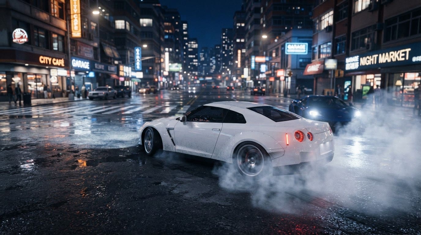 Drift through the city night