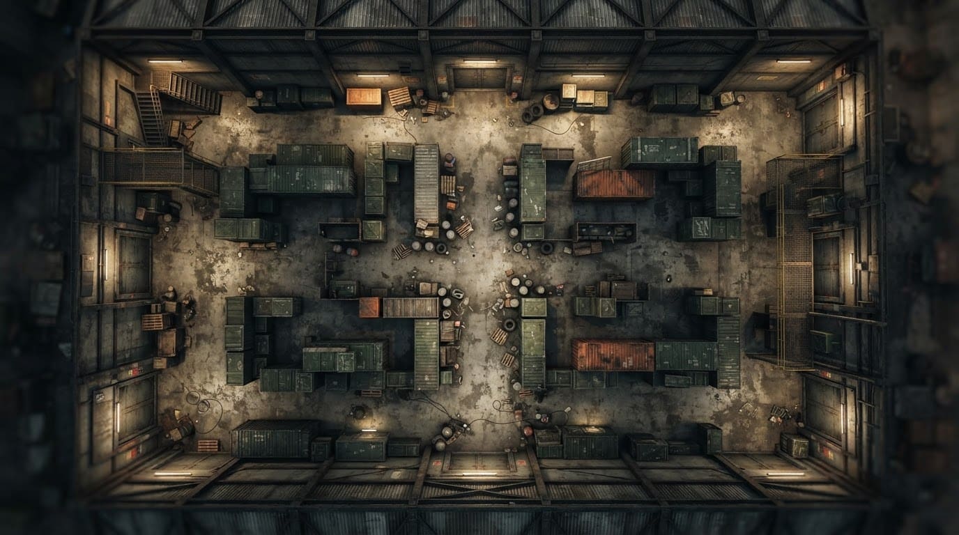Derelict industrial warehouse