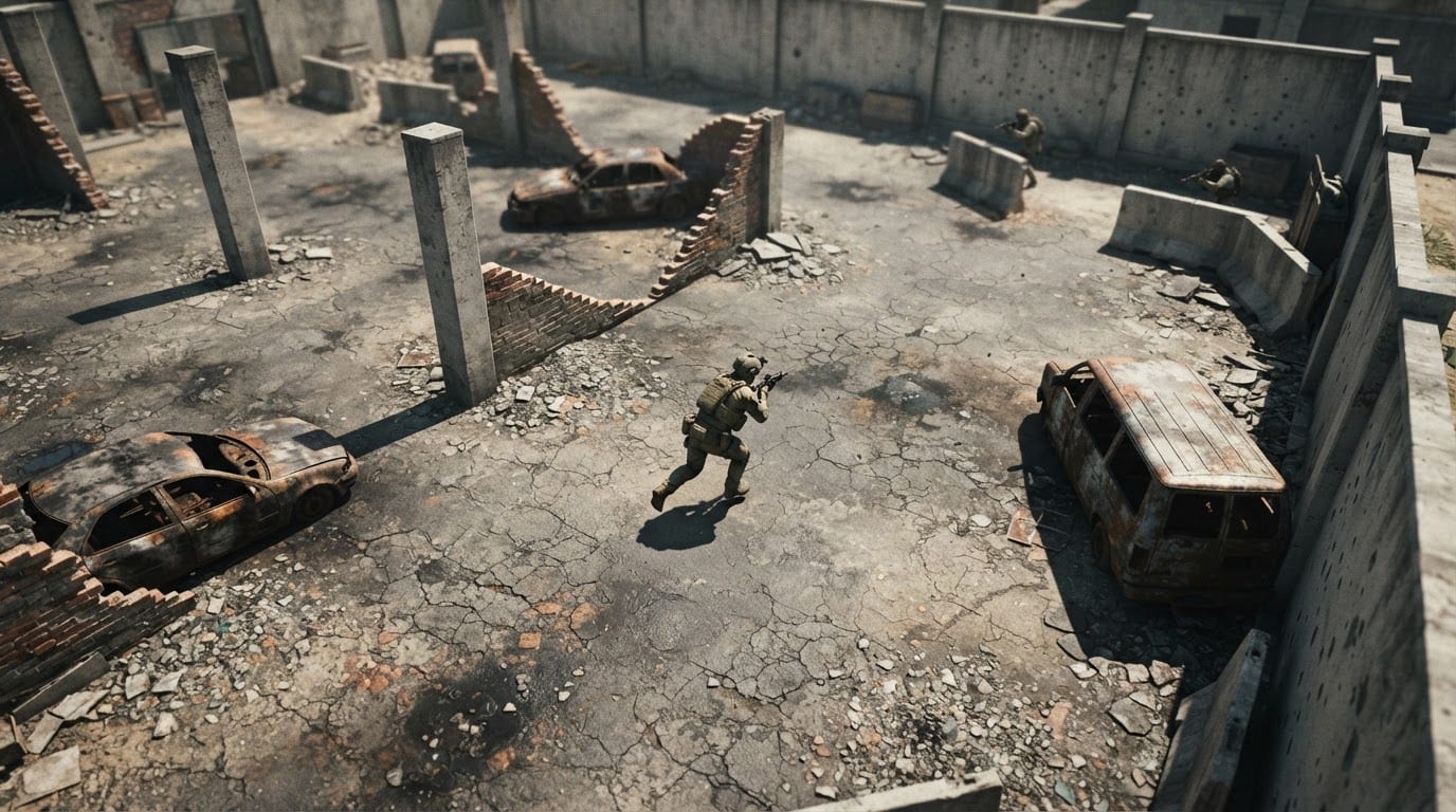 Sprint across open ground