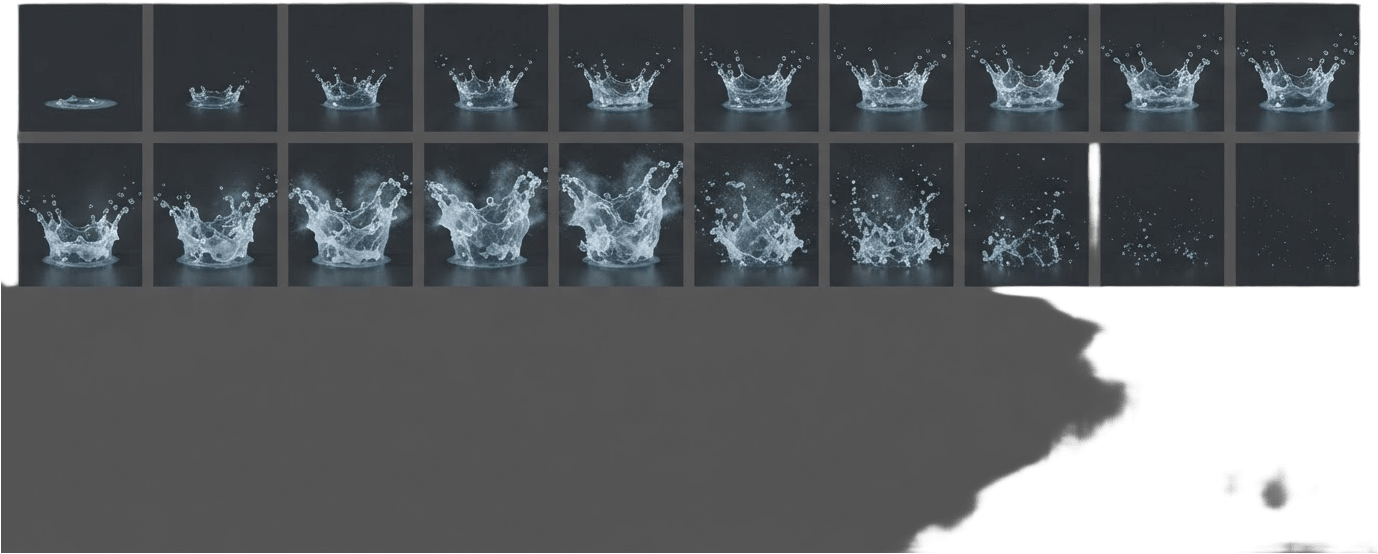 Realistic water splash strip (24 frames)