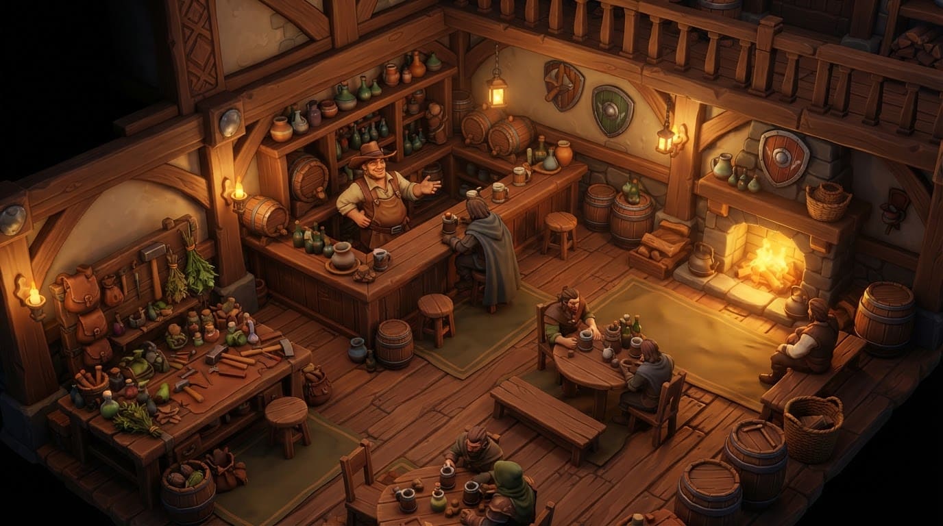 Criar itens e negociar na taverna