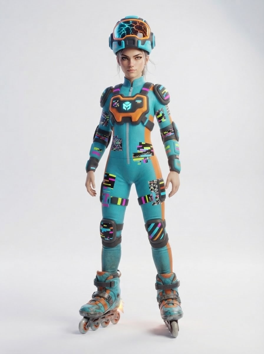 The Glitch Skater – Realistic Human