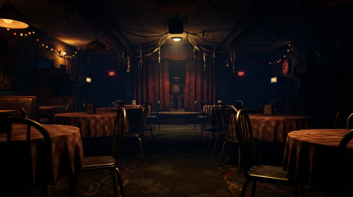 A run-down pizza restaurant