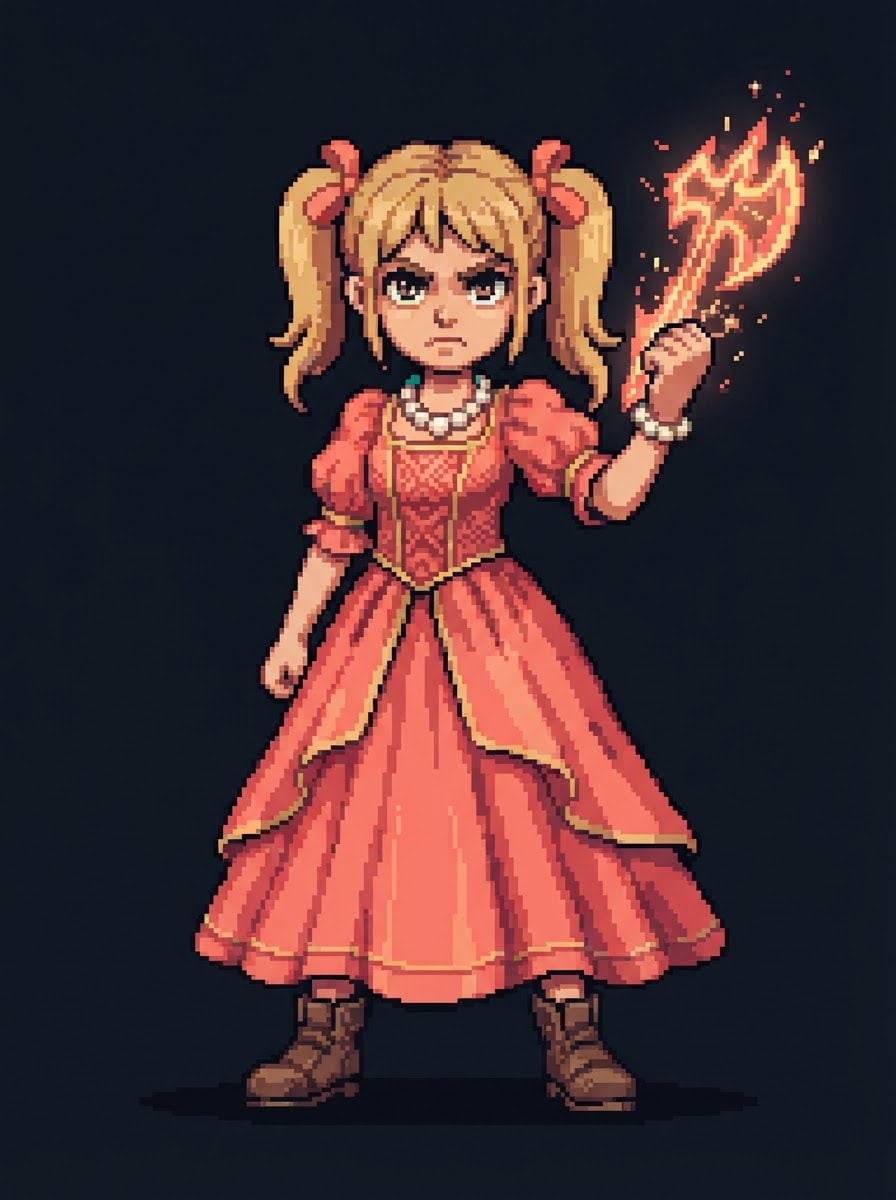 Taylor in her coral dress