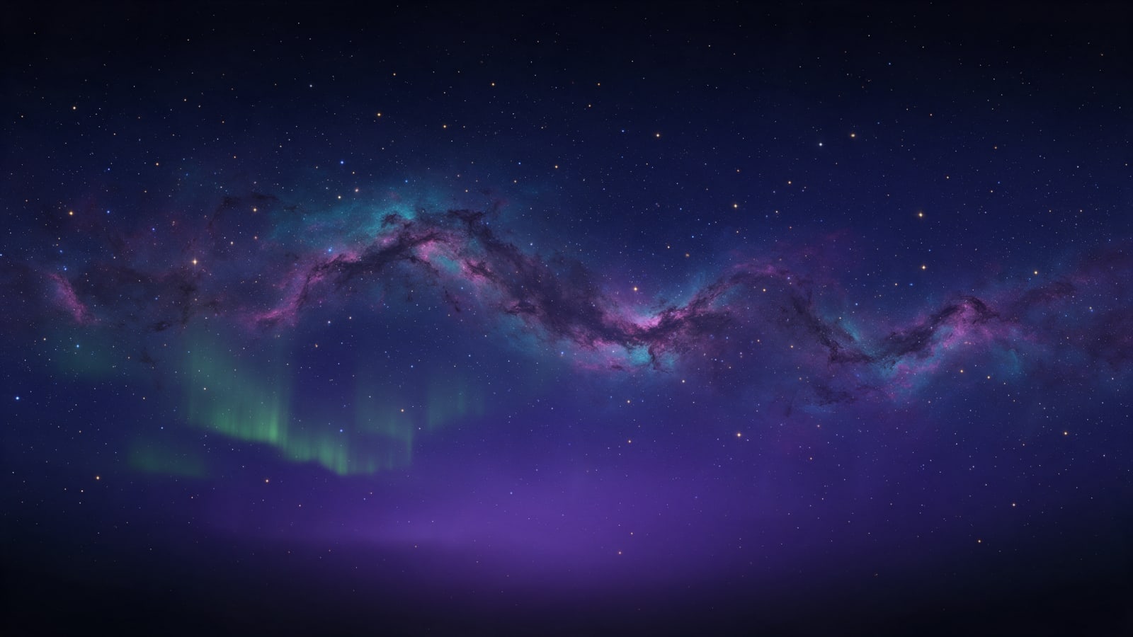 Alien night sky panorama (2 / 2)