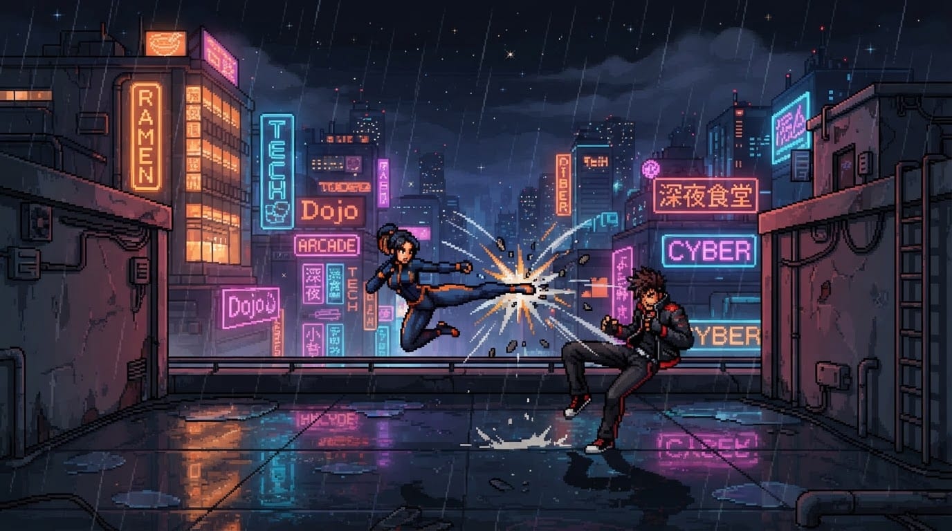 Neon City Rooftop