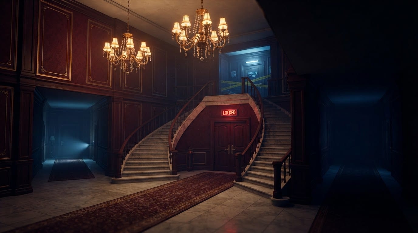 Upscale mansion crime scene