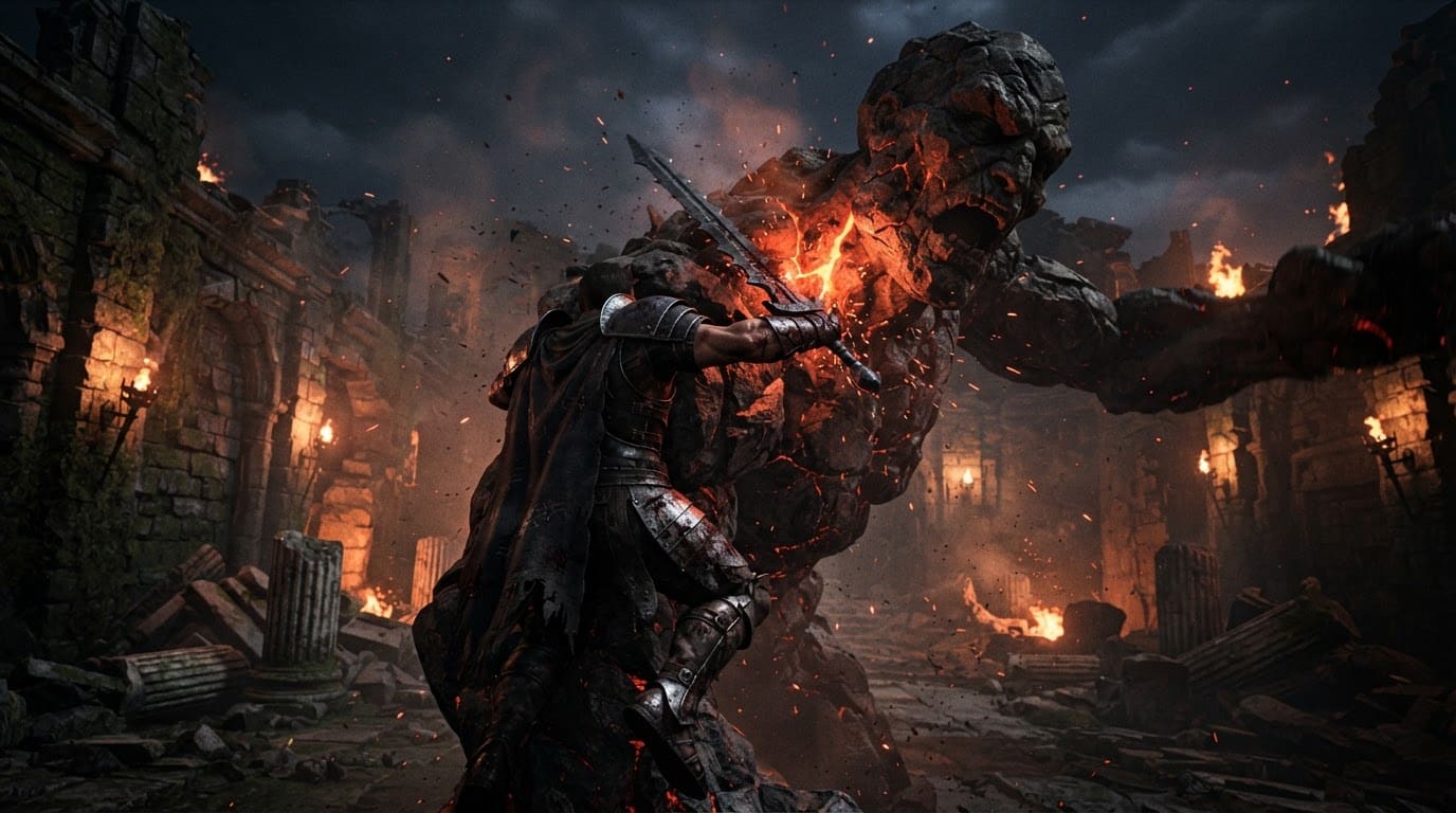 Tear apart a giant stone guardian