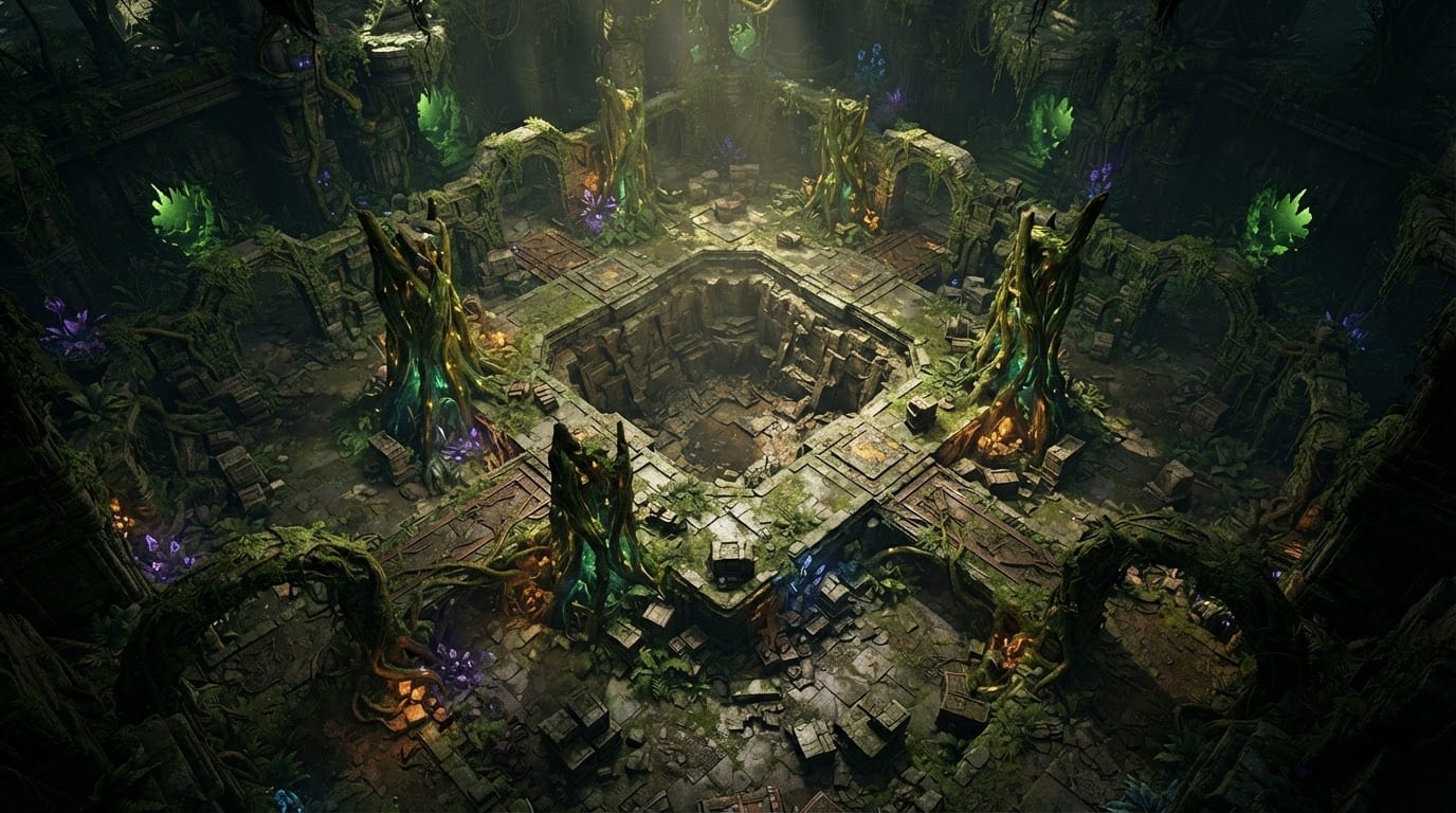 A Buried Alien Jungle Temple