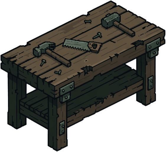 Tenebris Rough Wooden Workbench