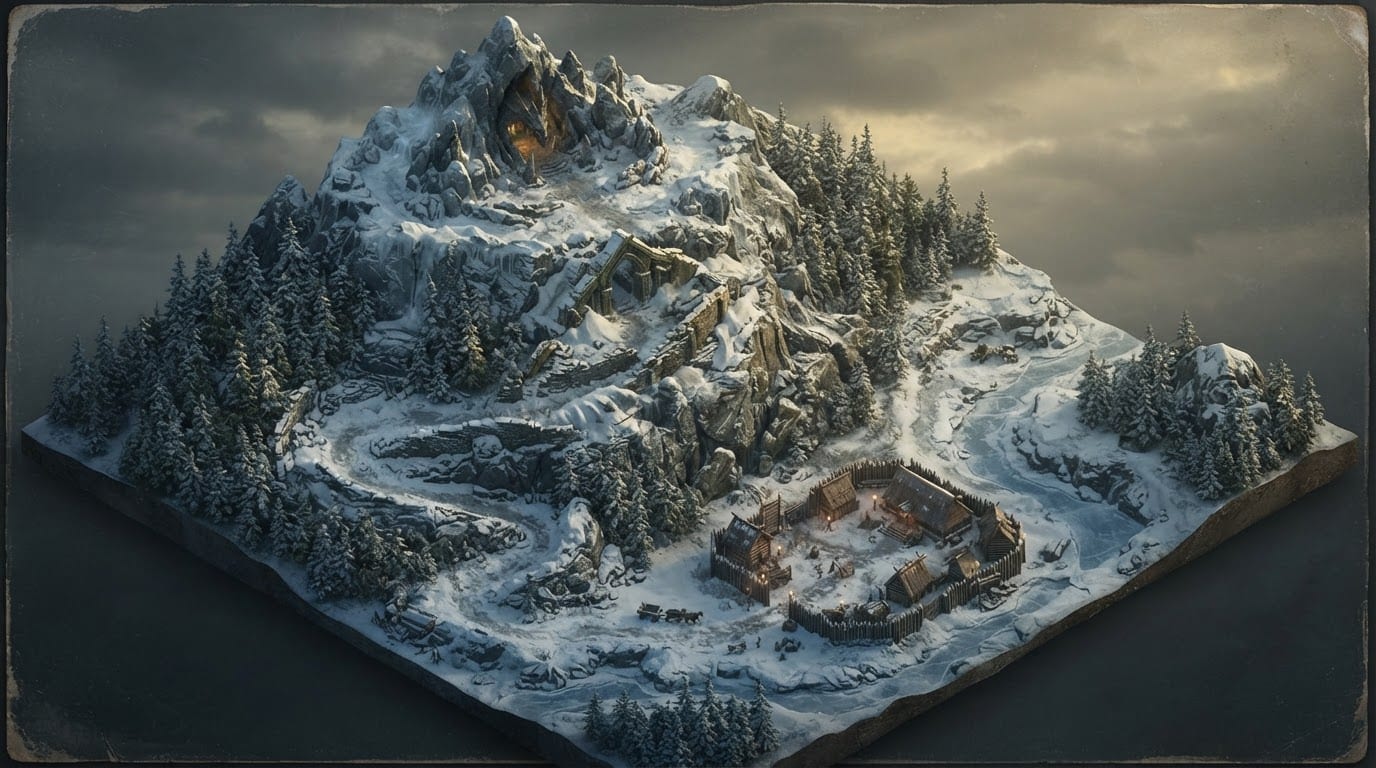 Snowy Nordic highlands