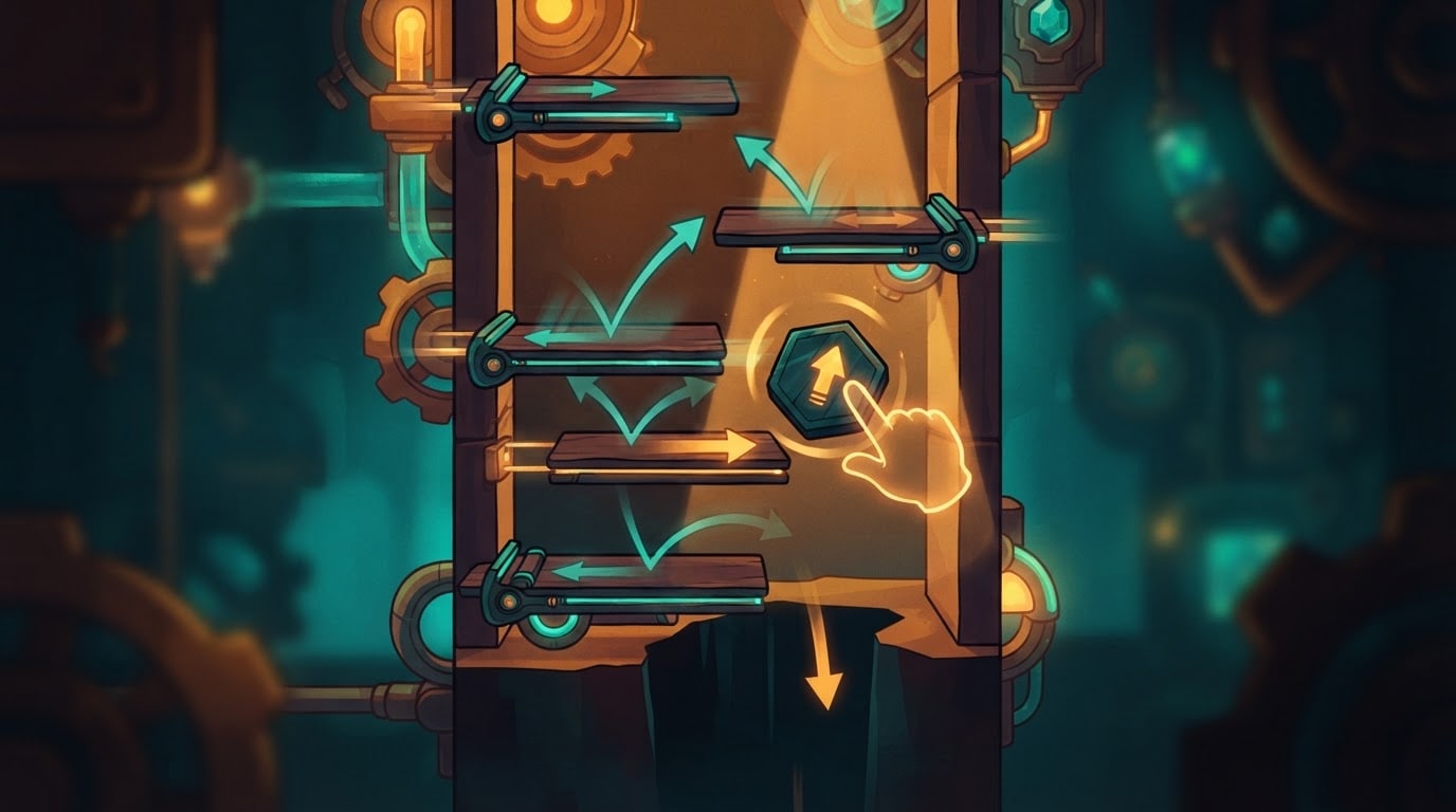 Chain arrows across moving platforms