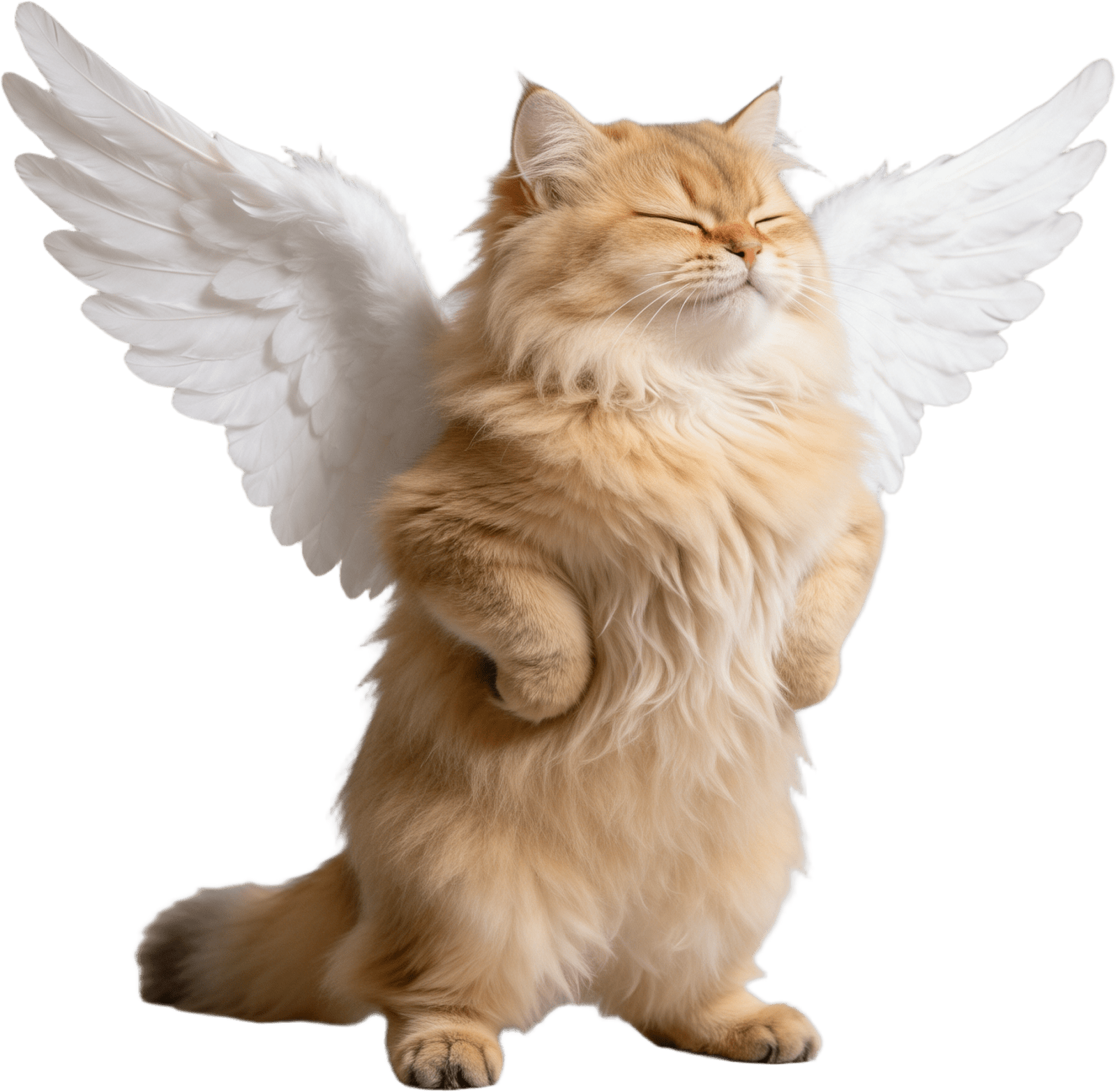 Meme Cat - fluffy winged golden unit